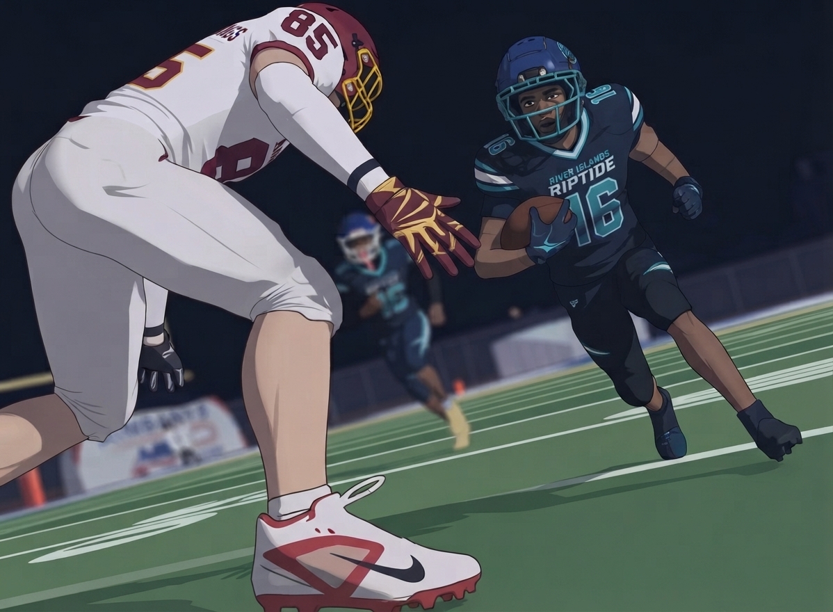 Football play in action